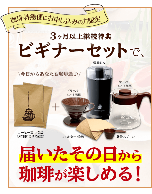 3ヶ月以上継続特典ビギナーセット